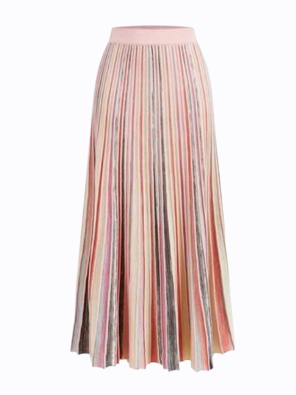 MOTF PREMIUM VACATION COLORFUL STRIPED PATTERN KNIT SKIRT - Picture 2 of 2